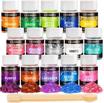 LEOBRO Glitter, 180G/6.35OZ Silver Glitter, Holographic Ultra Fine Glitter,  Glitter Powder for Resin, Craft Glitter, 1/128 Metallic Iridescent